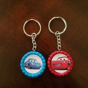 ⭐️HP⭐️ Cars Bottle Cap Keychains